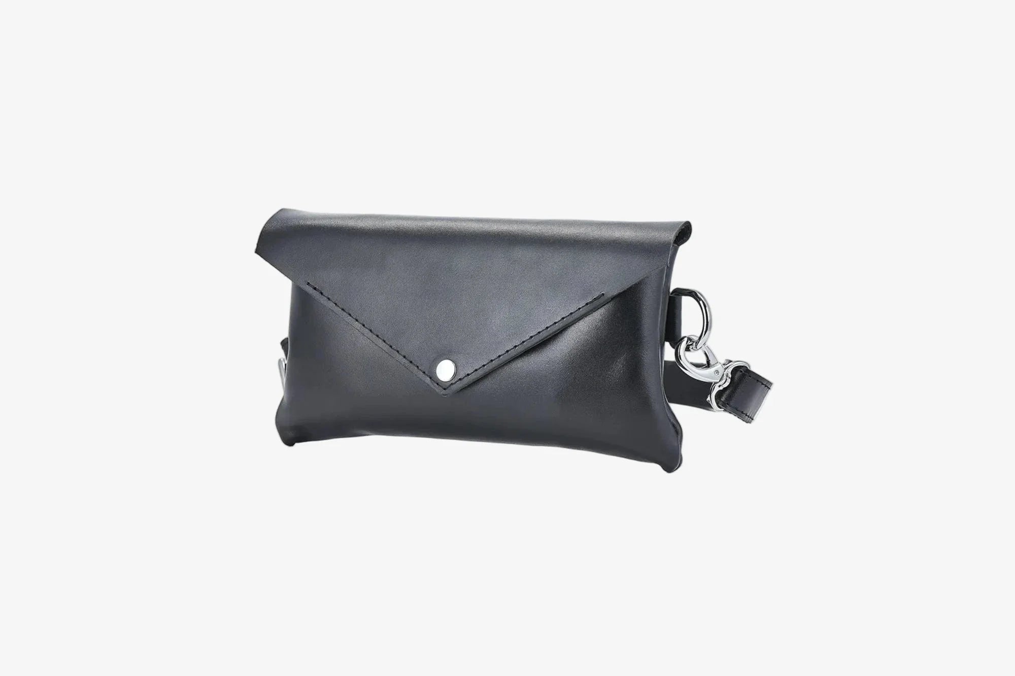 Women's Leather Envelope Bag | Smooth Black - Skin and Skin