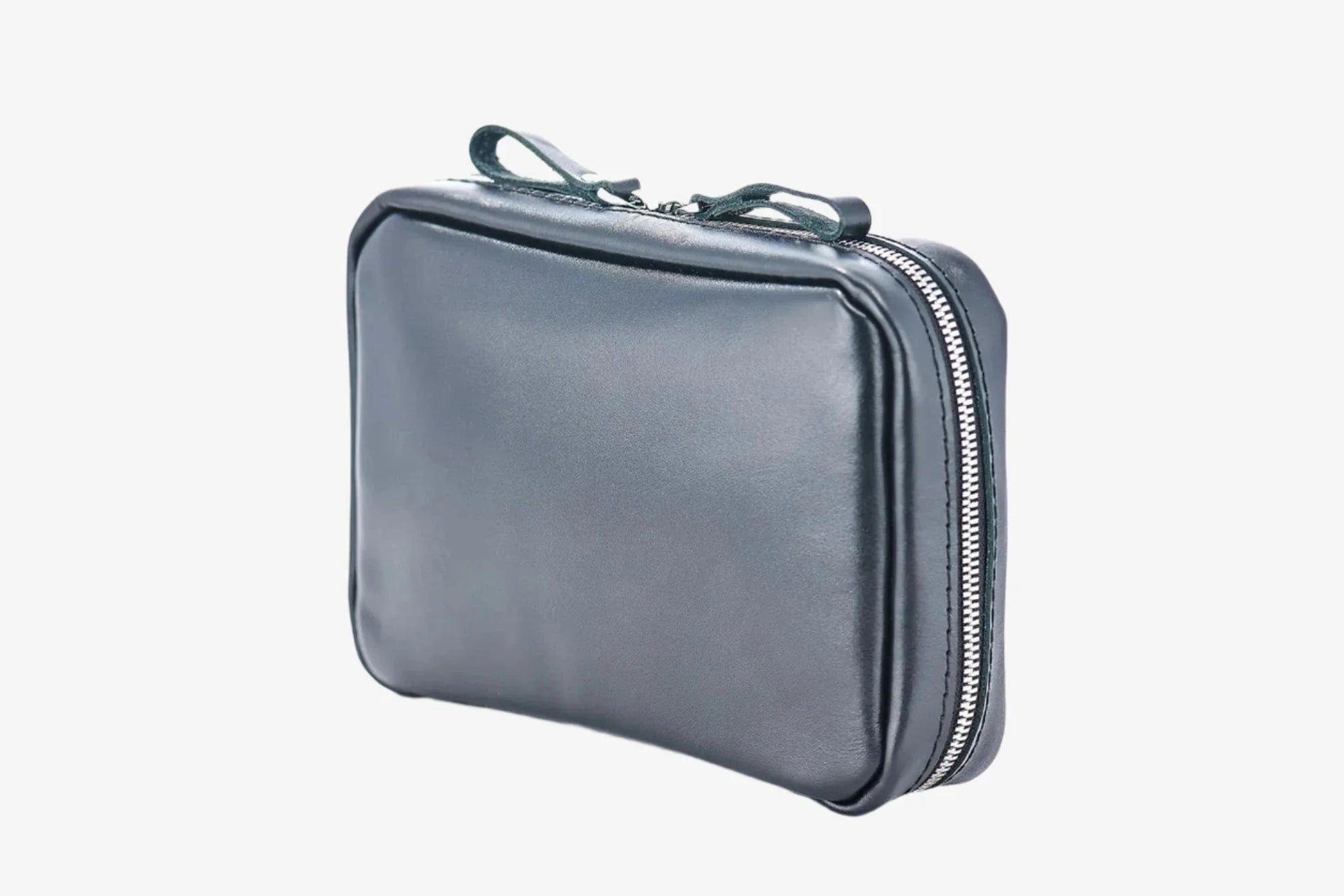 Zippered Leather Organizer for Cables and Tech | Black - Skin and Skin