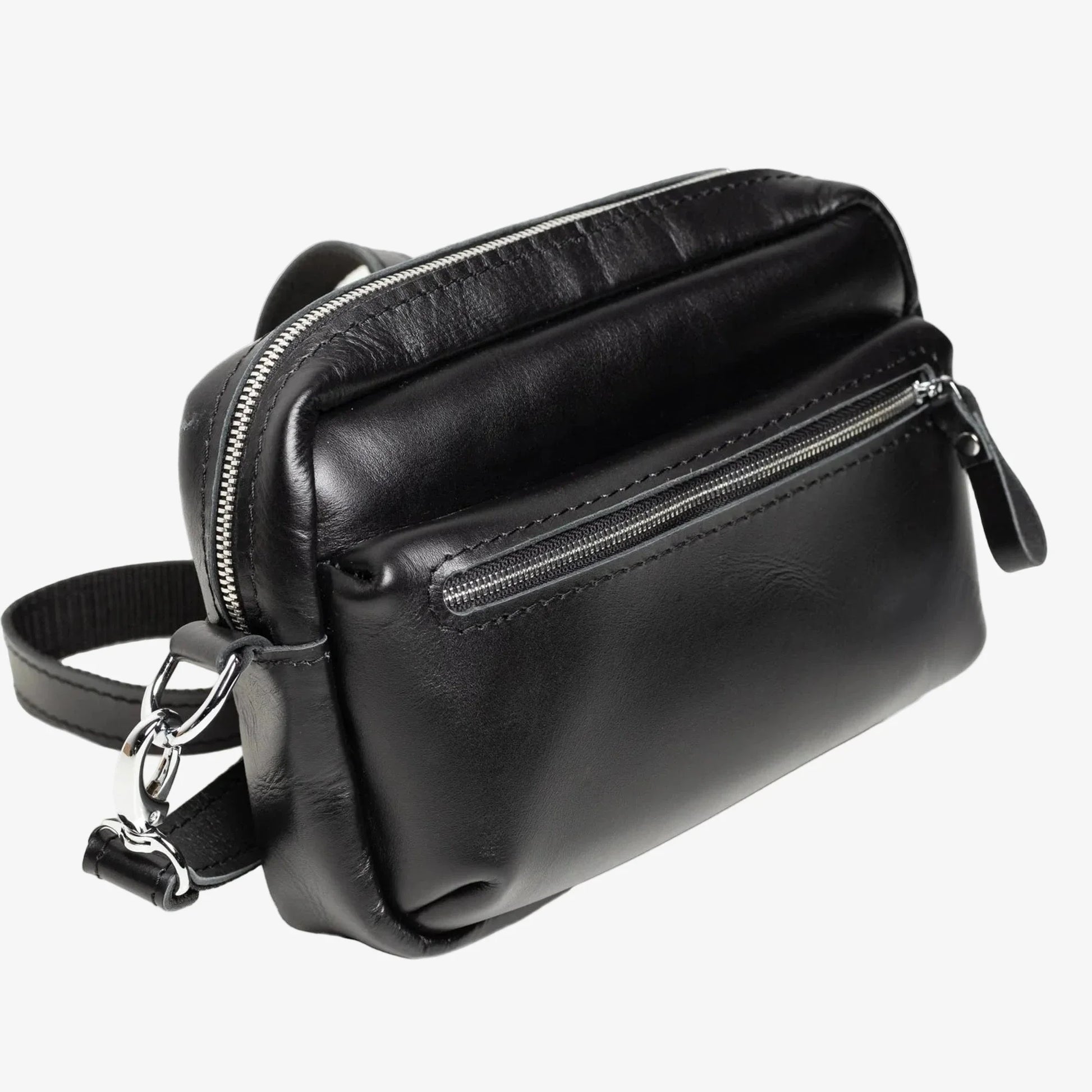 WalkBag - Leather Crossbody for Everyday | Smooth | Black - Skin and Skin