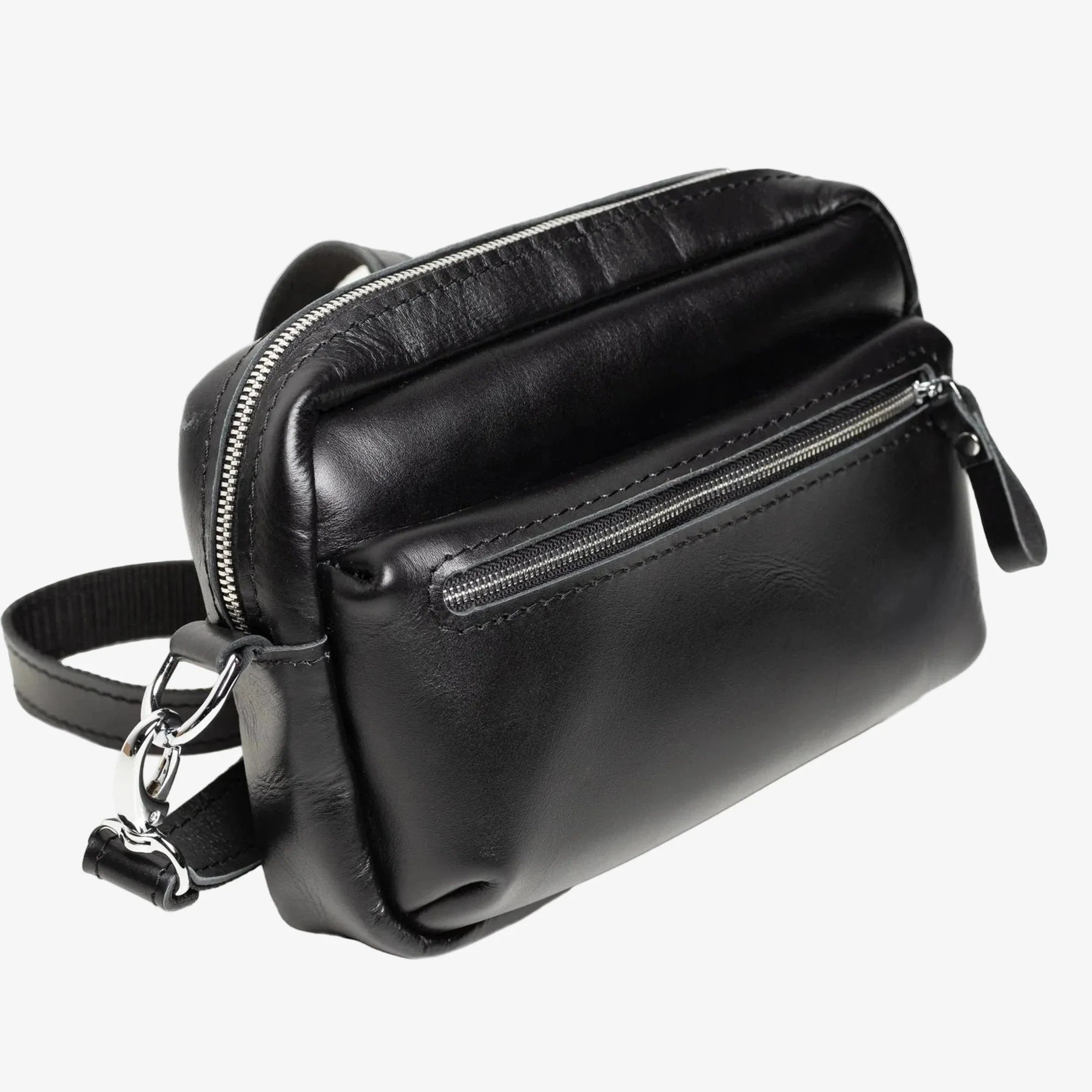 WalkBag - Leather Crossbody for Everyday | Smooth | Black - Skin and Skin