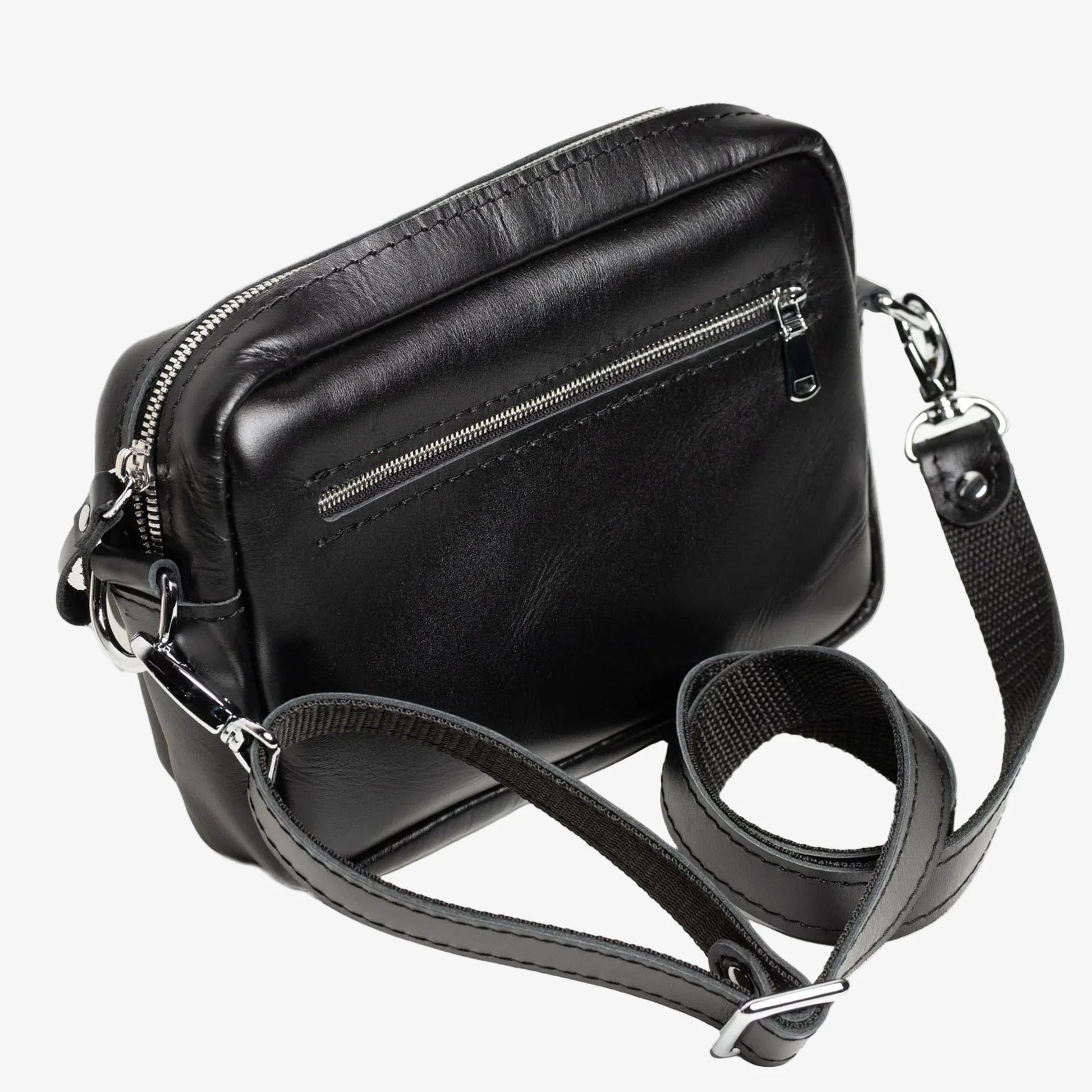 WalkBag - Leather Crossbody for Everyday | Smooth | Black - Skin and Skin