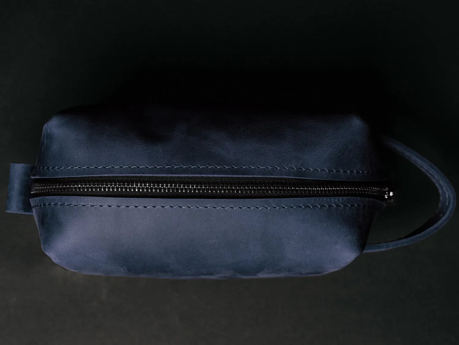 Leather Dopp kit | Matte Navy Blue - Skin and Skin