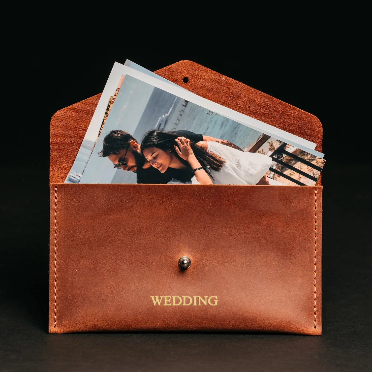 Шкіряний конверт для грошей або фото А6